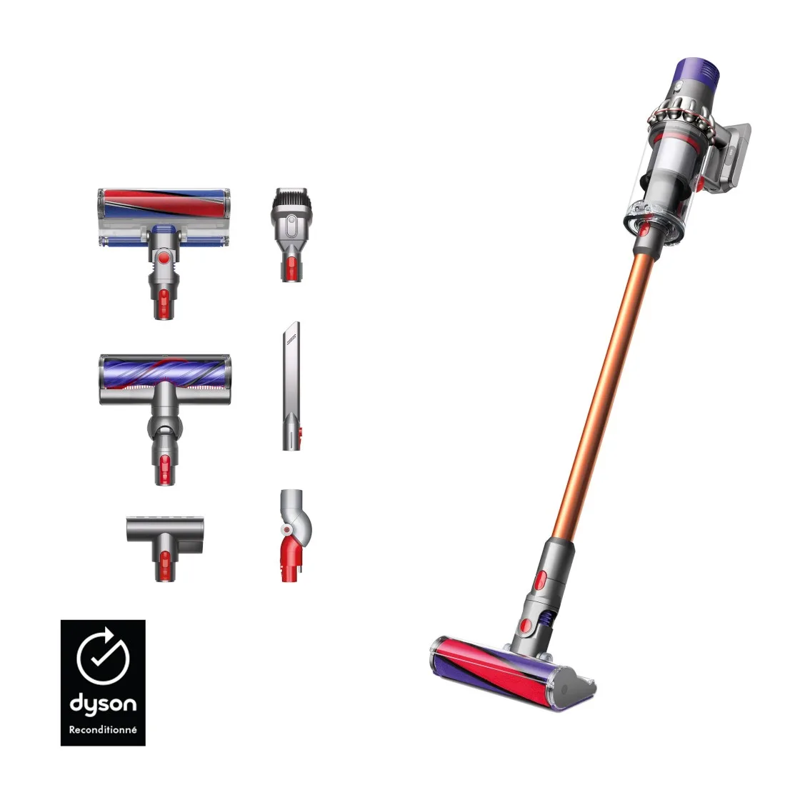 Dyson V10™ Absolute Kabelloser Staubsauger Nickel/Kupfer Generalüberholt – Produktfoto